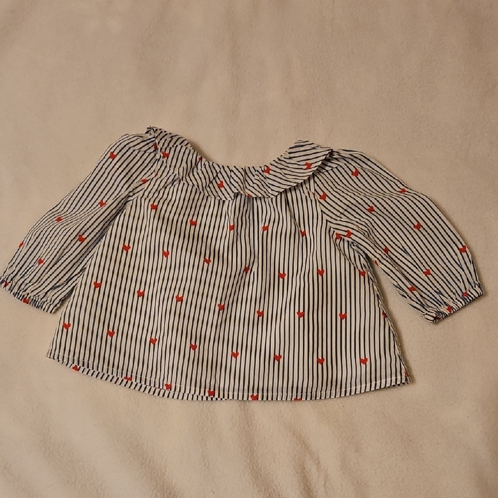 Striped Kids Top with Red Accents